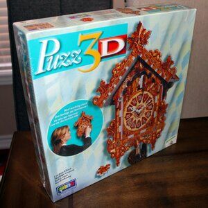 3/$188- new sealed 2001 Wrebbit PUZZ 3D Cuckoo Clock real working clock puzzle